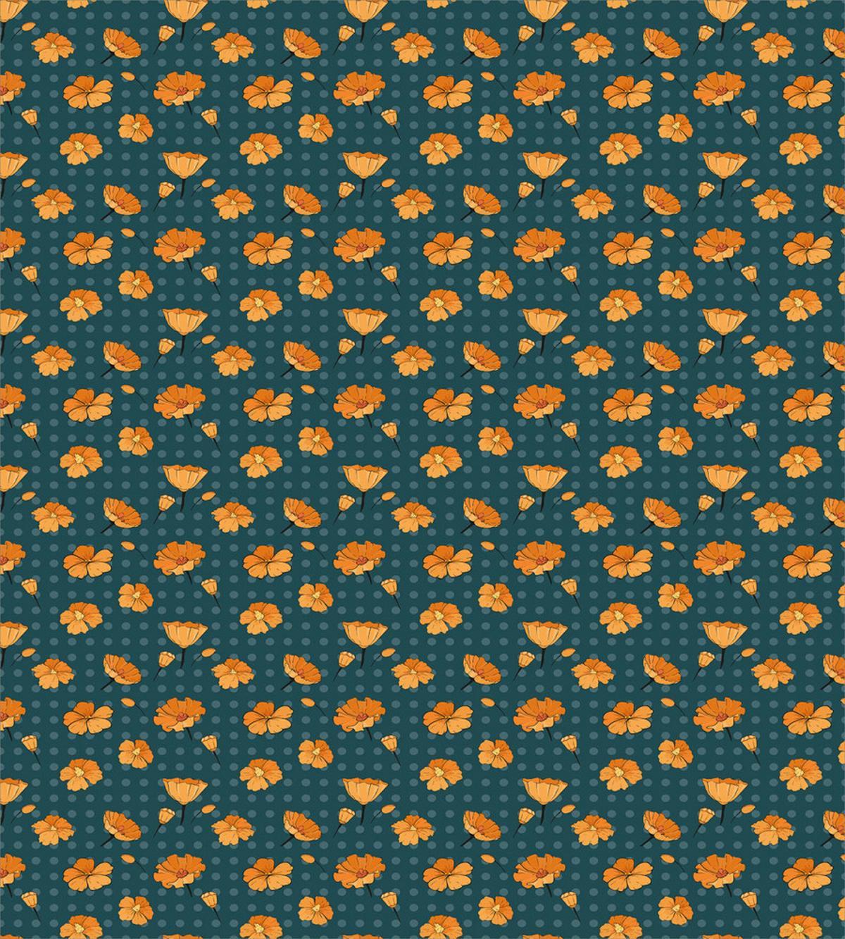 Petal and Buds on Polka Dots — Pattern