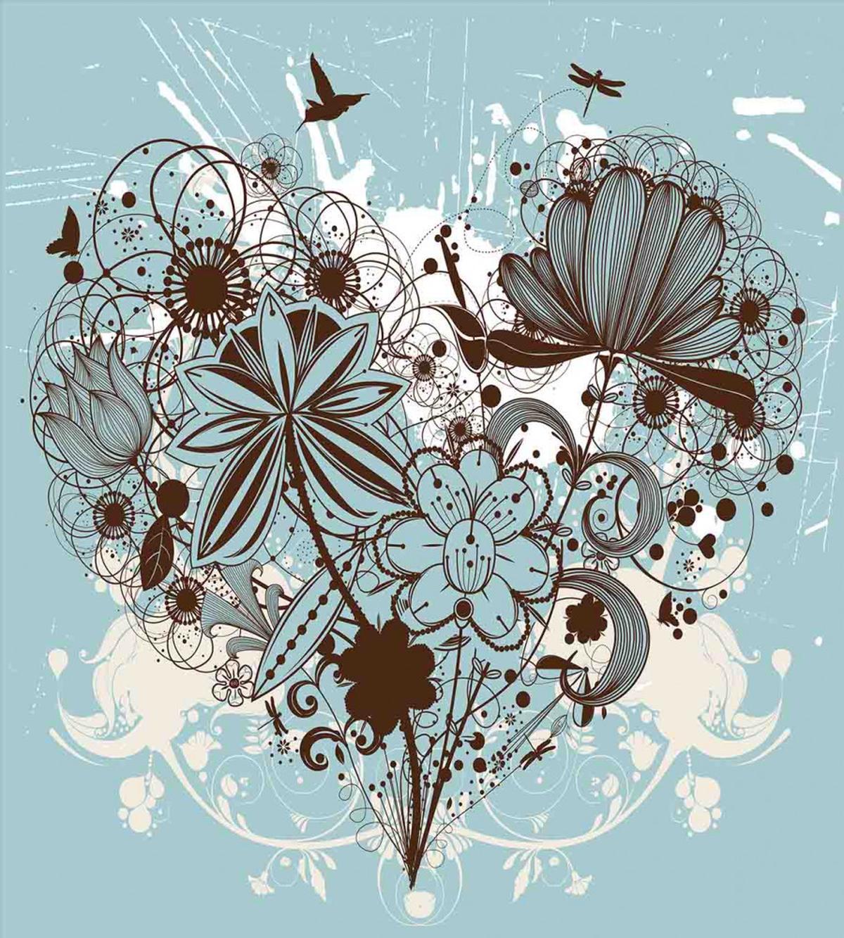 Swirls and Petal Retro — Pattern