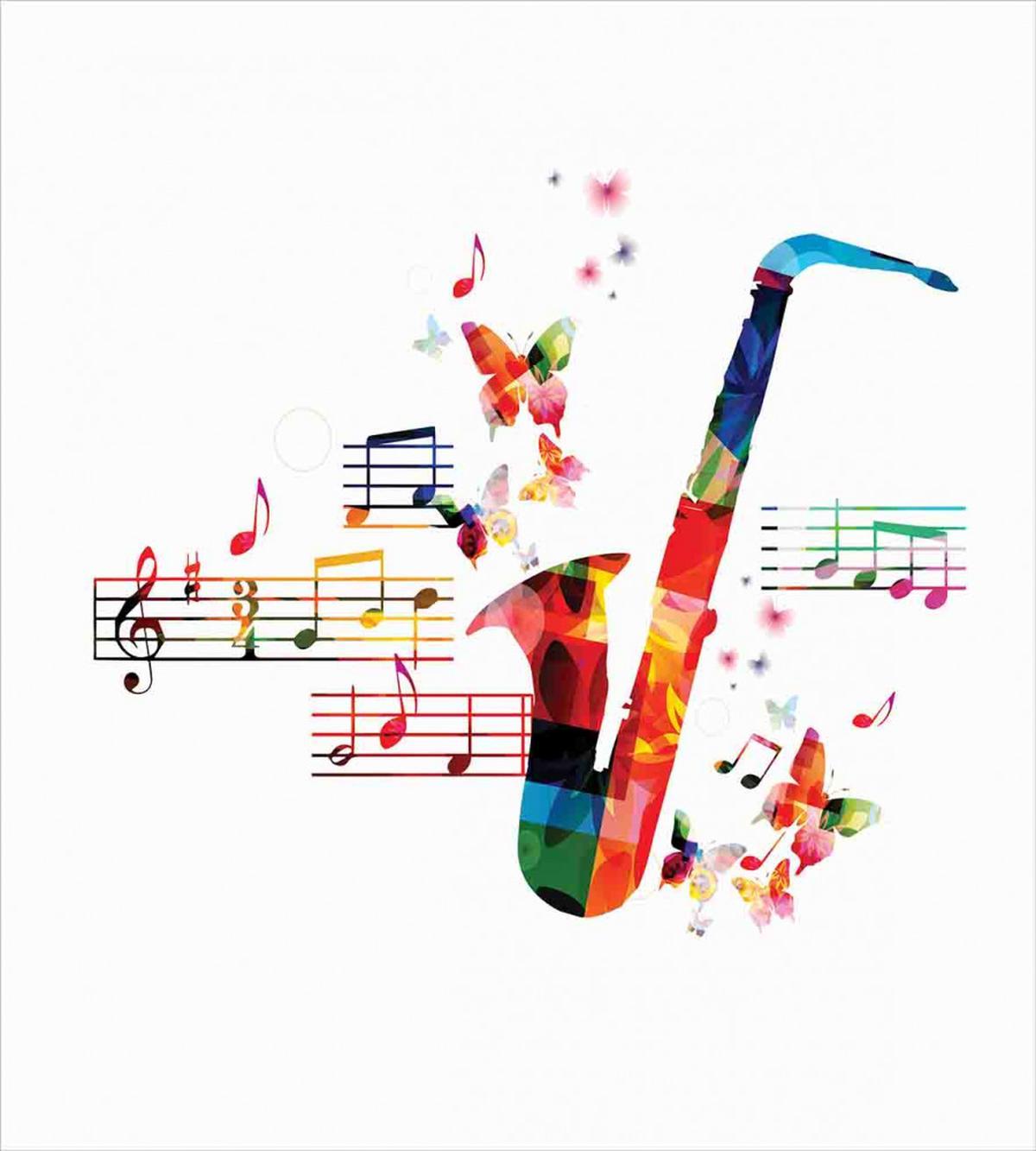 Saxophone with Butterflies — Pattern