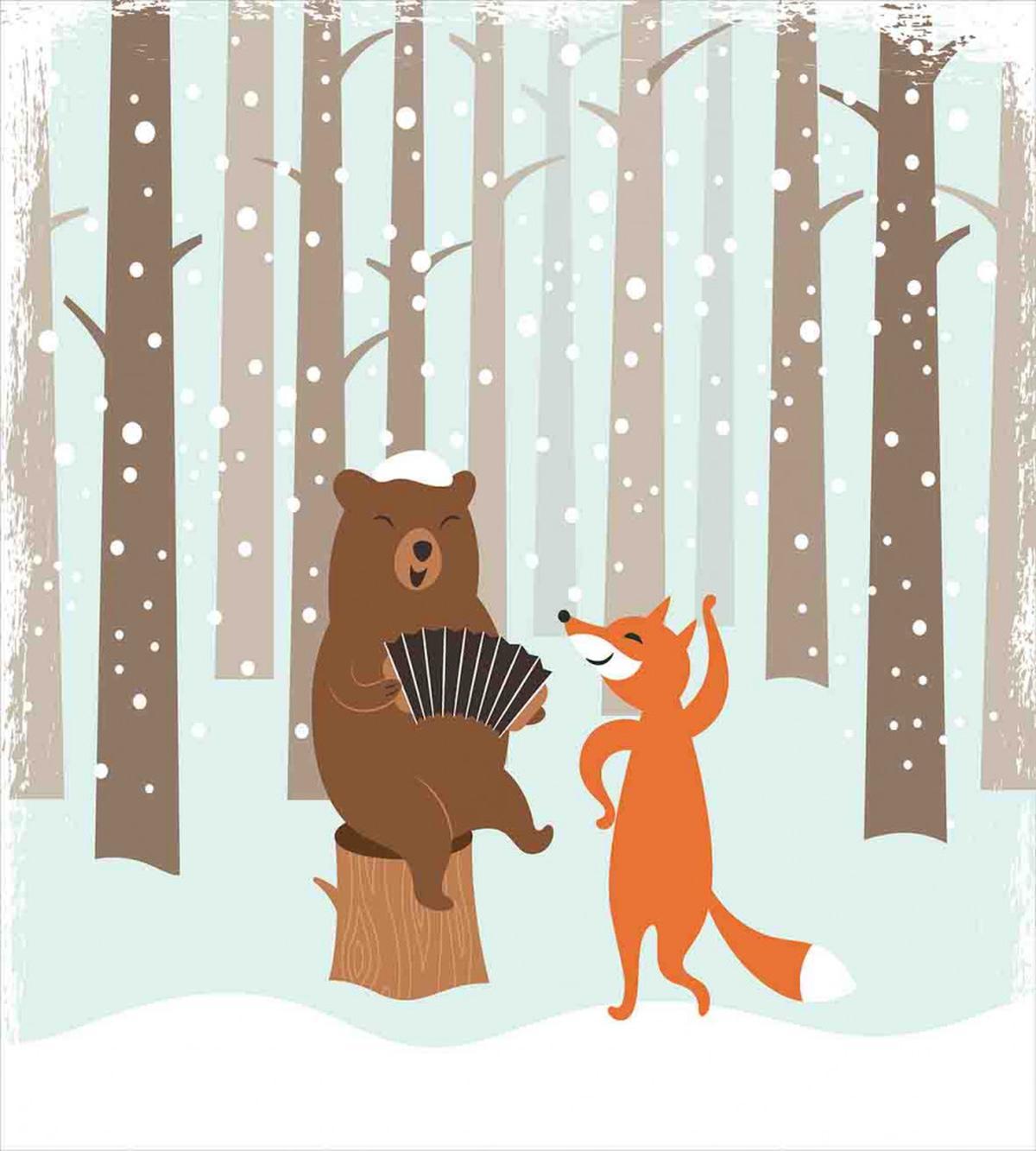 Bear with Accordion Fox — Pattern