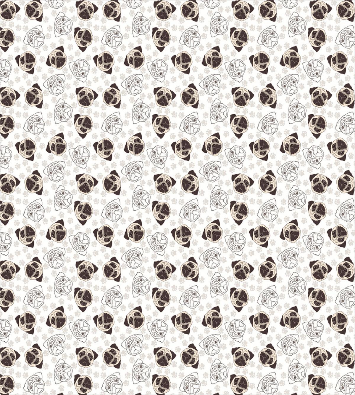 Pug Portraits Traces — Pattern