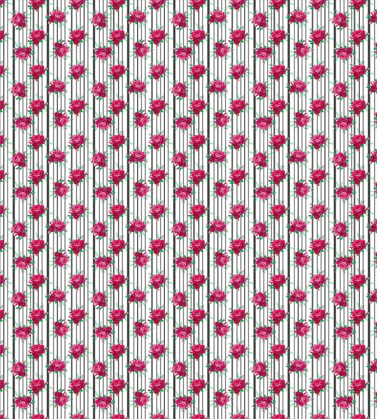 Bouquet with Buds on Stripes — Pattern