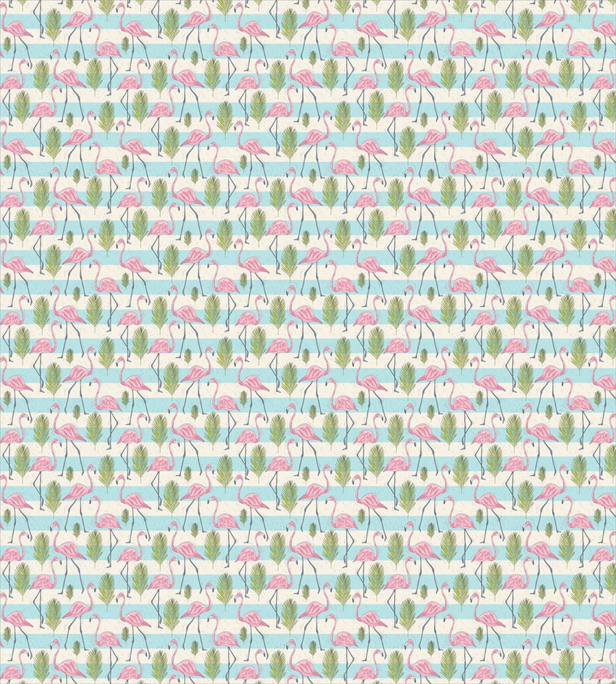 Pink Flamingos Palm Leaves — Pattern