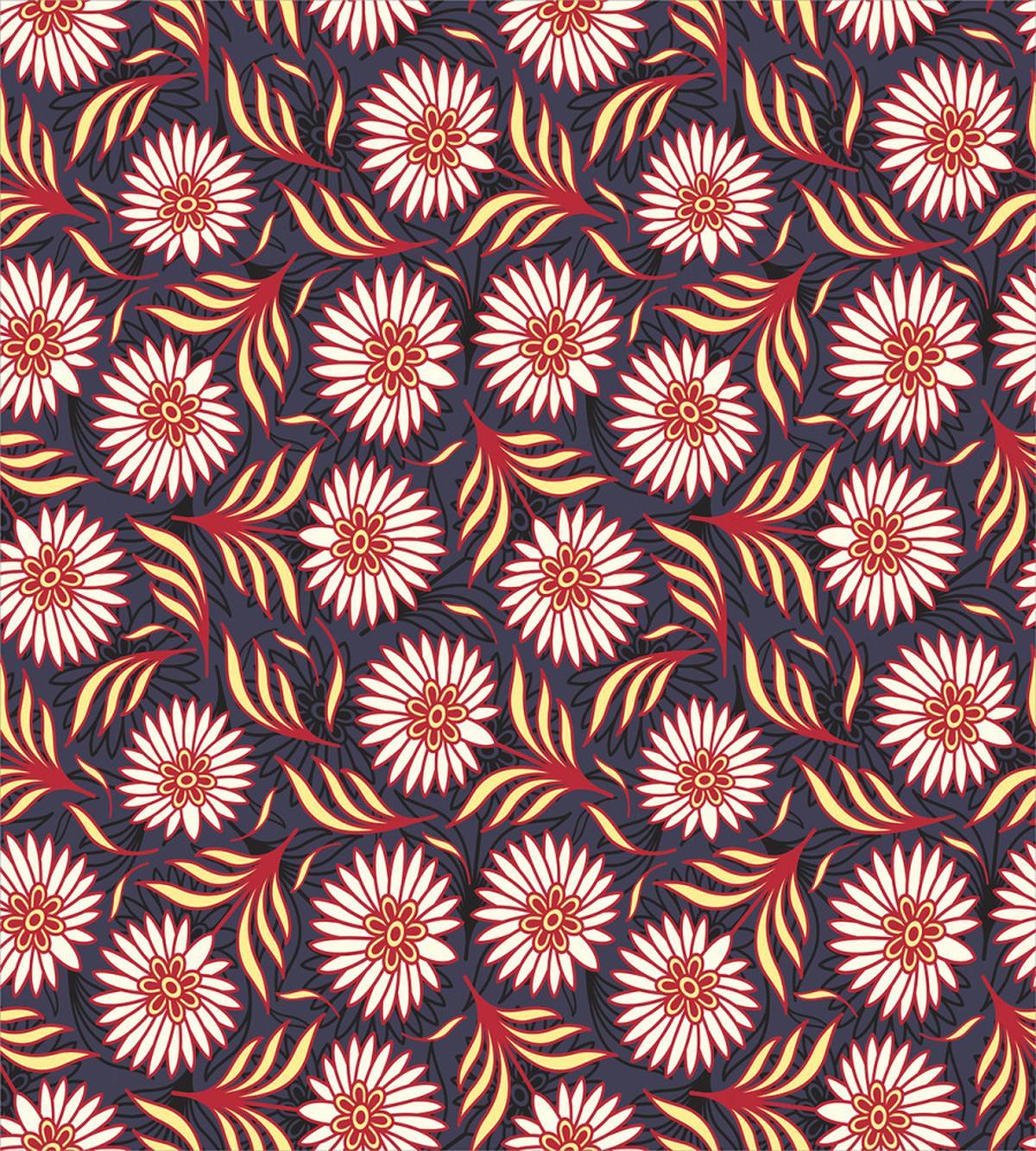 Blooming Petals Leaves — Pattern