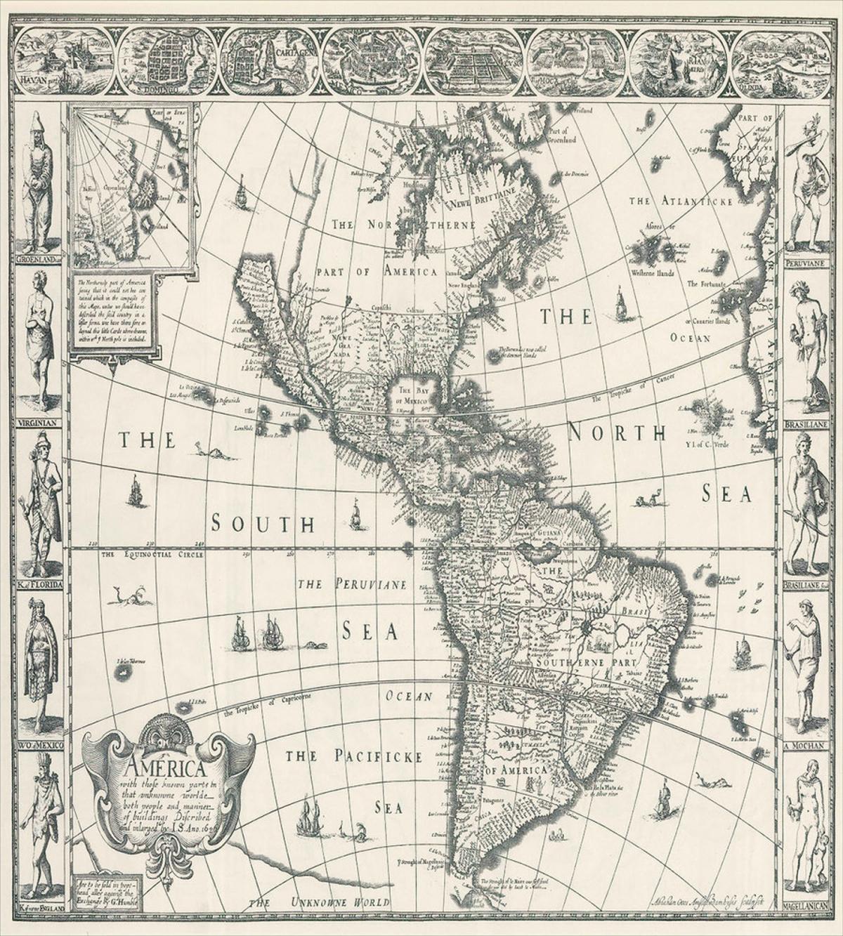 Retro Old America Map — Pattern