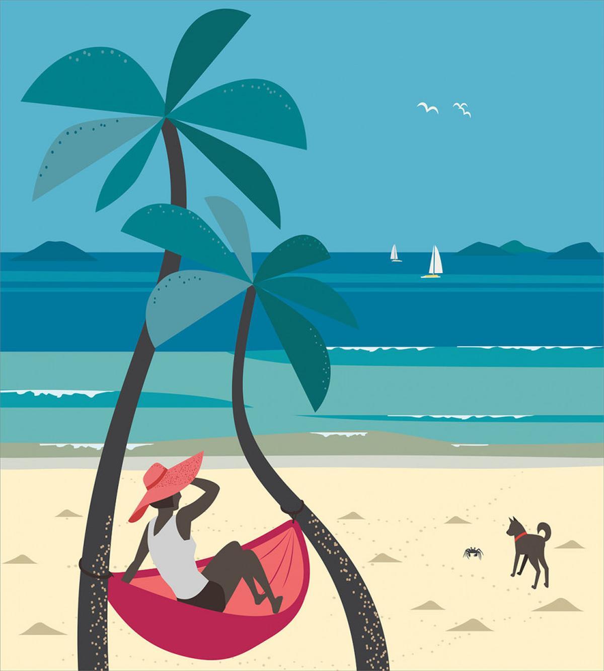 Girl on Hammock Palms — Pattern