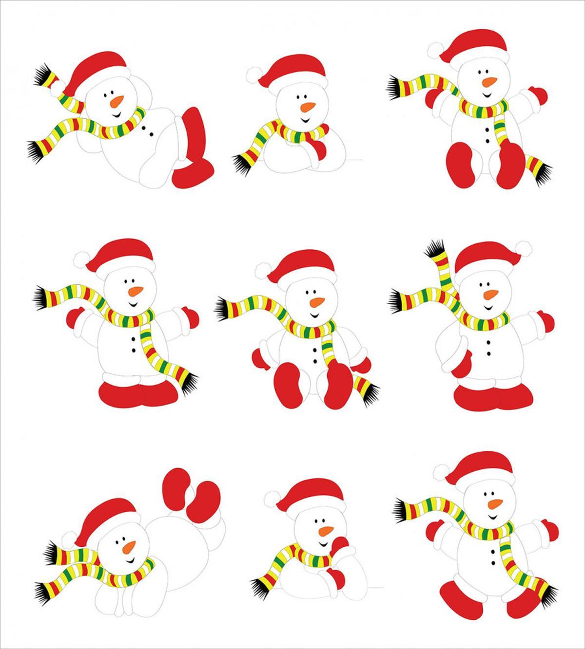 Snowmen with Scarf — Pattern
