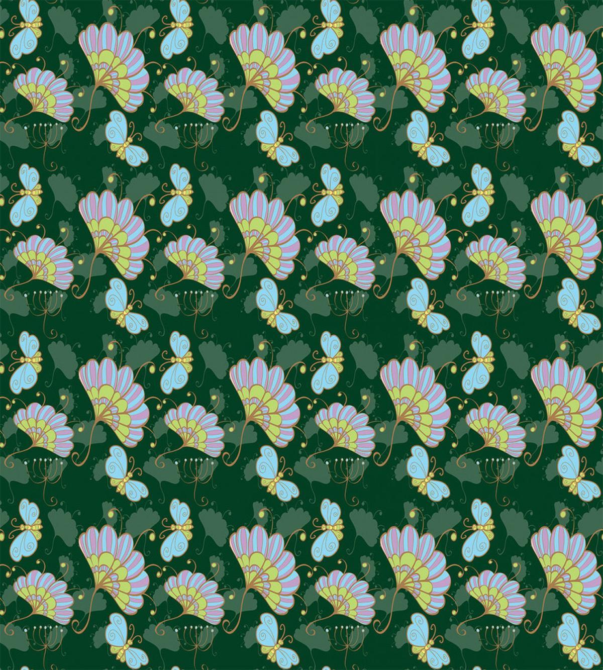 Cartoonish Flowers Butterfly — Pattern