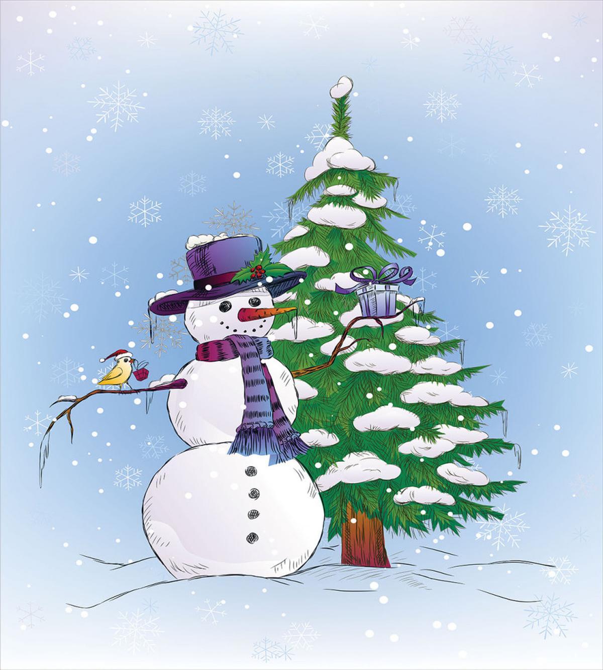 Snowman and Tree — Pattern