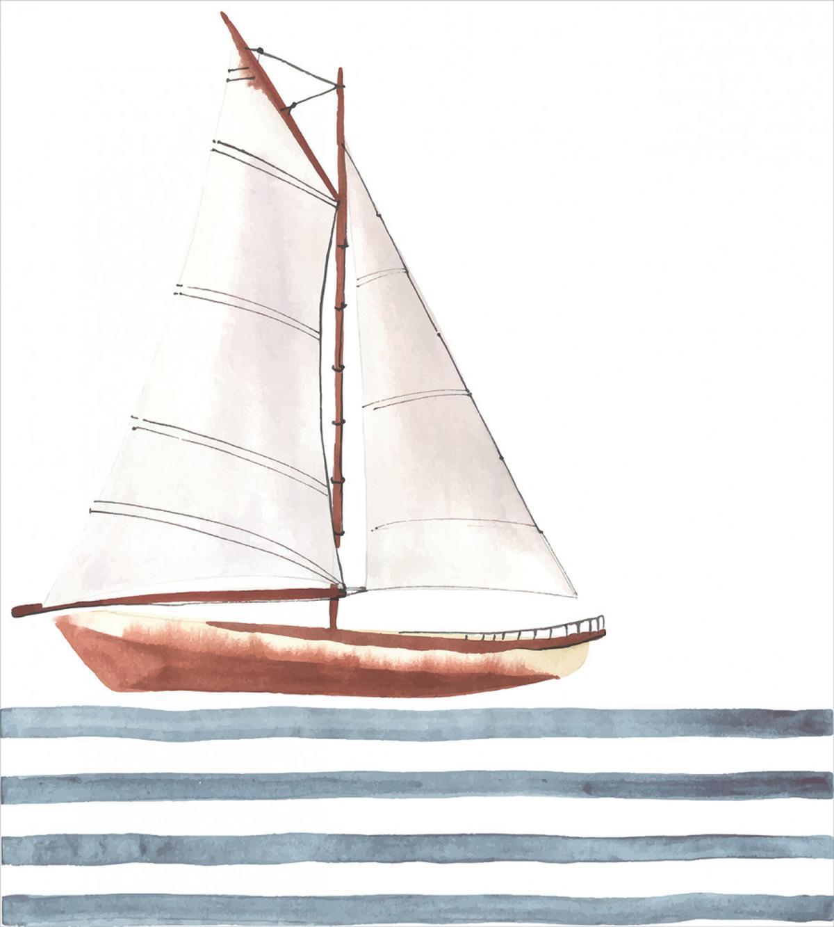 Sailing Theme Boat Waves — Pattern