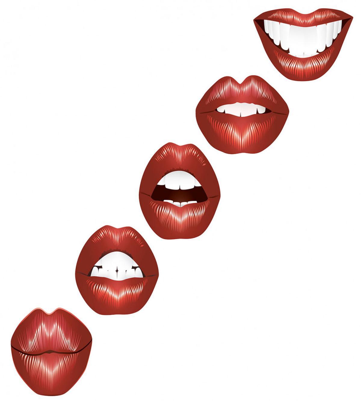 Vivid Full Red Lips Feminine — Pattern