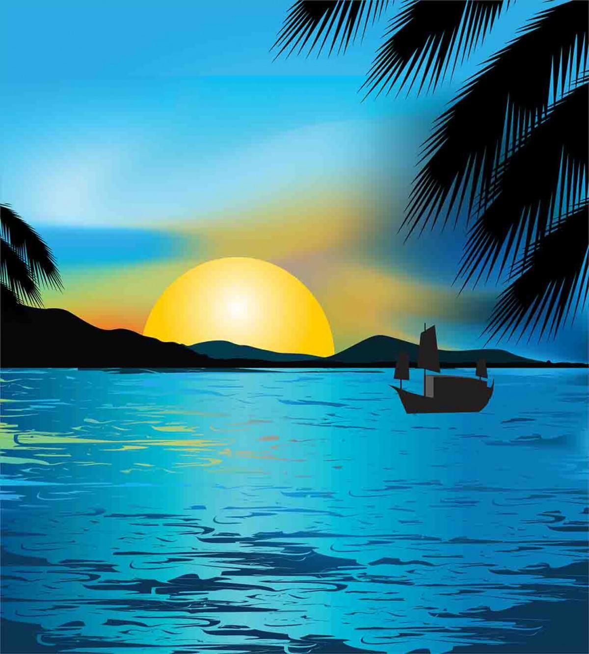 Calm Sunrise Fishing Boat — Pattern