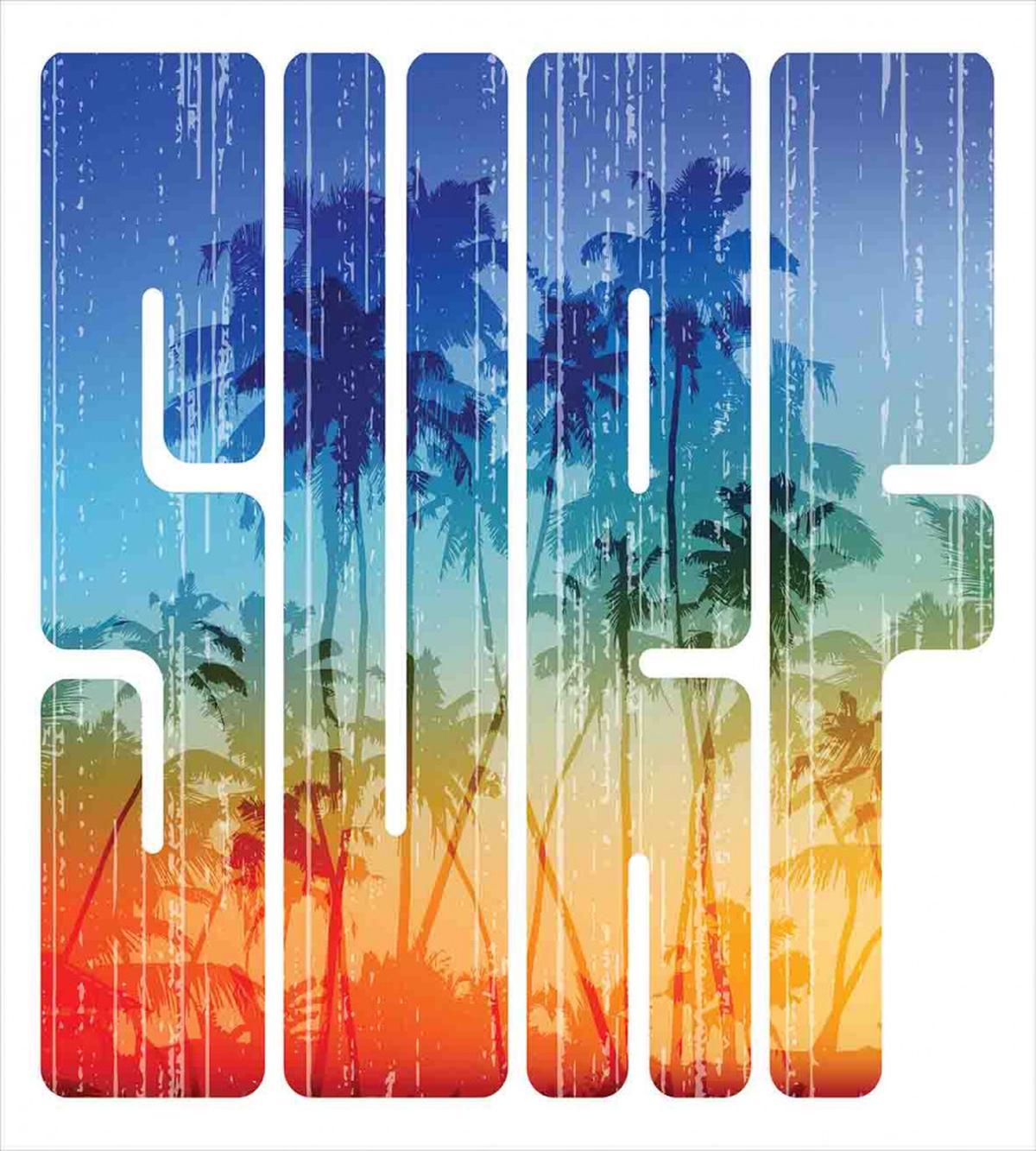 Surf Retro Letters Palms — Pattern