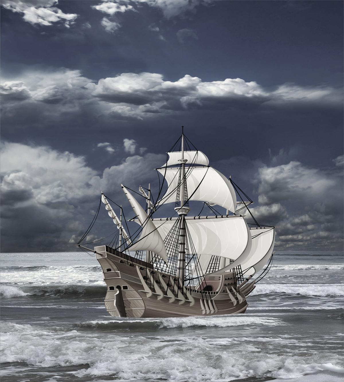 Caribbean Pirates Ship — Pattern