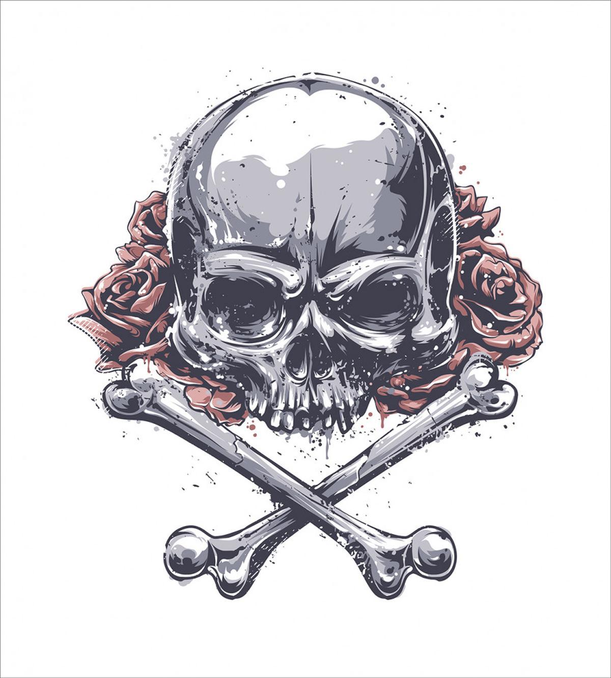 Grunge Human Skull Angry — Pattern
