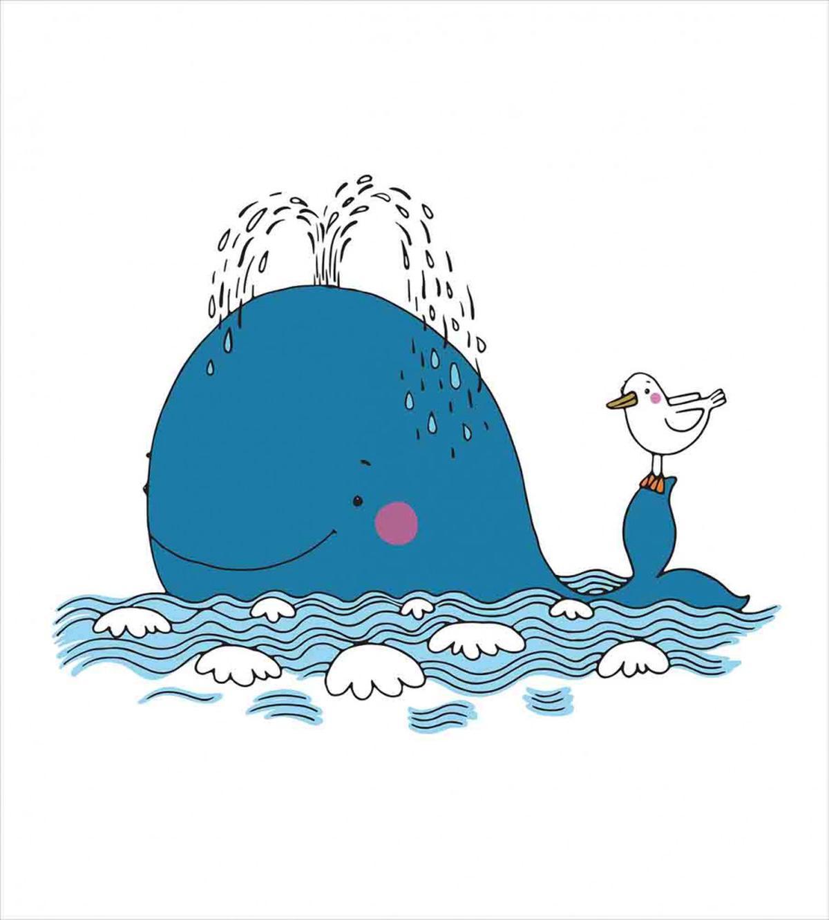 Sea Mammal with Seagull — Pattern