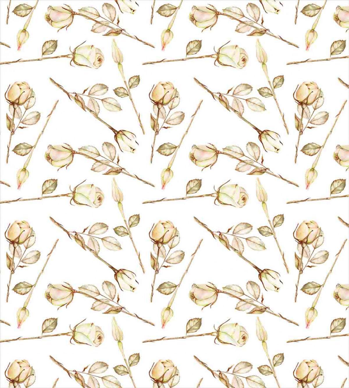 Sepia Roses with Leaves — Pattern