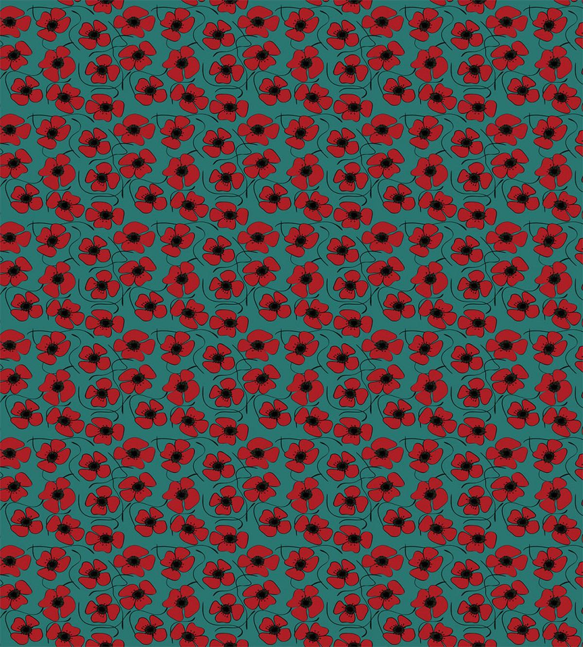 Swirls on Teal Background — Pattern