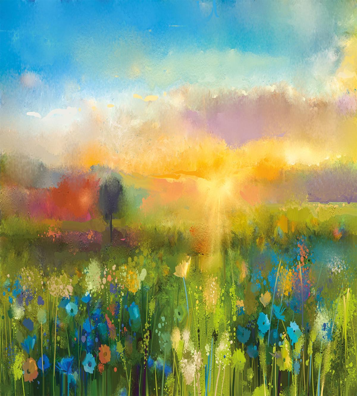 Dandelion Blooms in Meadow — Pattern