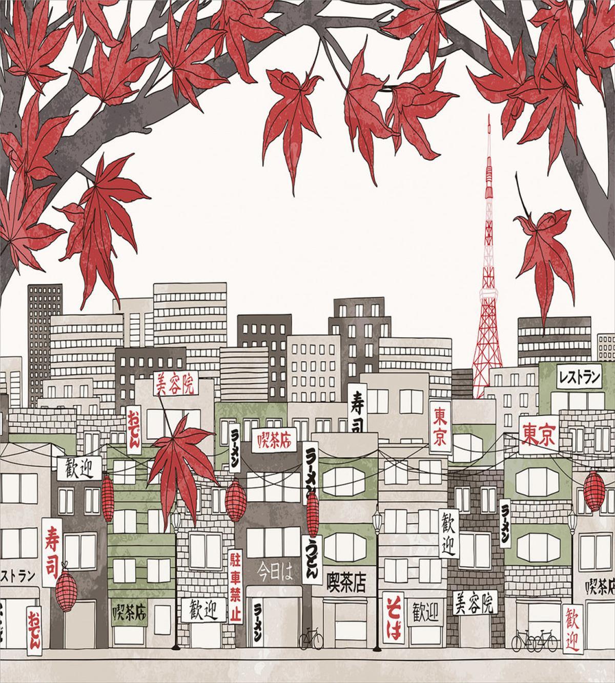 Japanese City Art Panorama — Pattern