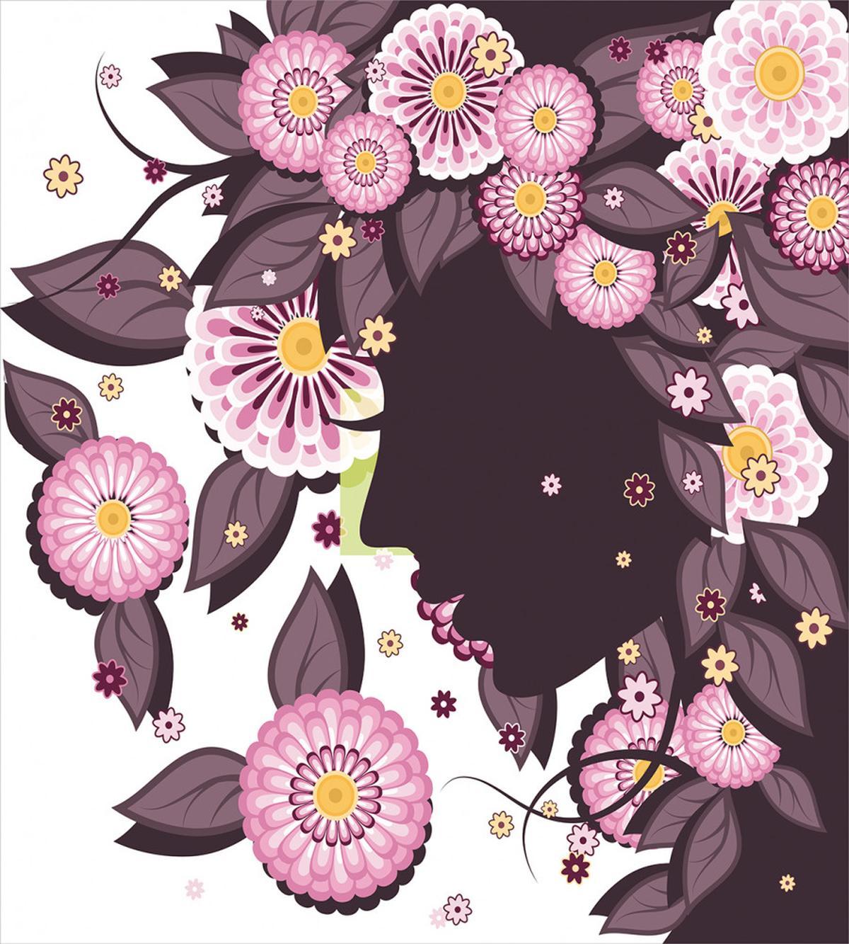 Floral Girl Nature Style — Pattern