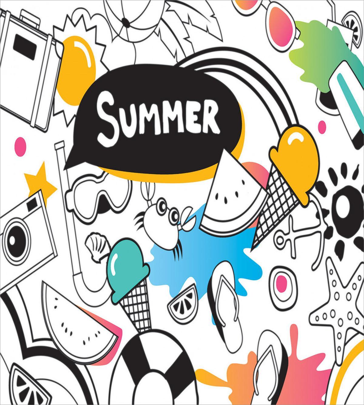 Summer Items Pictogram — Pattern
