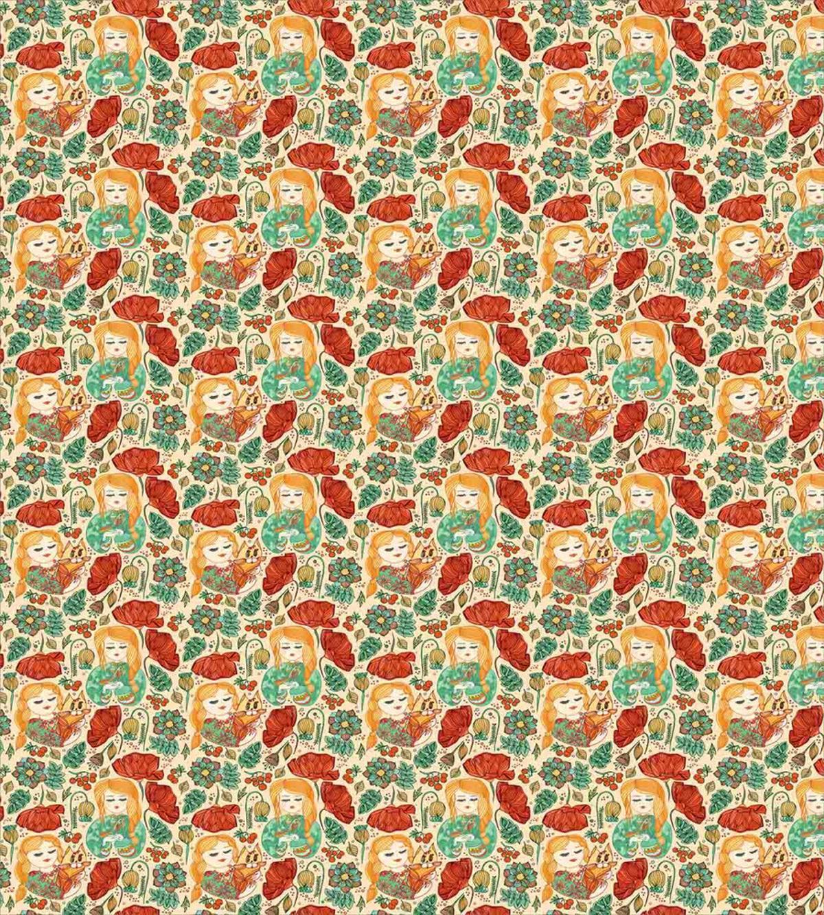 Girls Cats and Birds — Pattern
