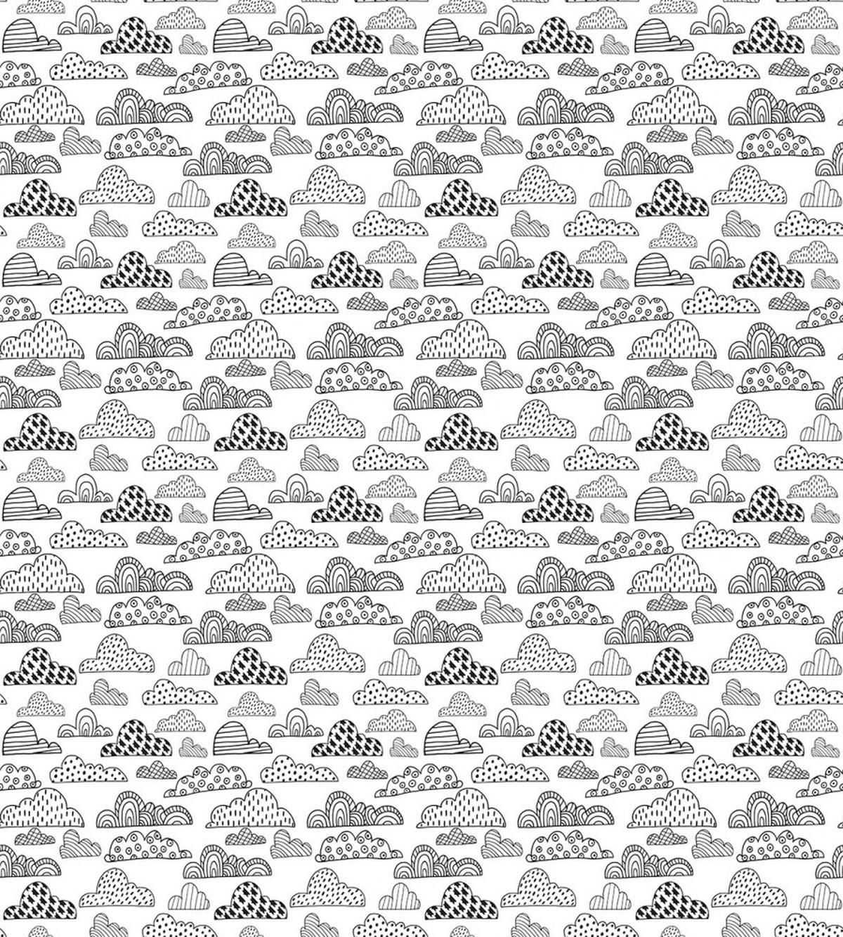 Monochrome Abstract Clouds — Pattern