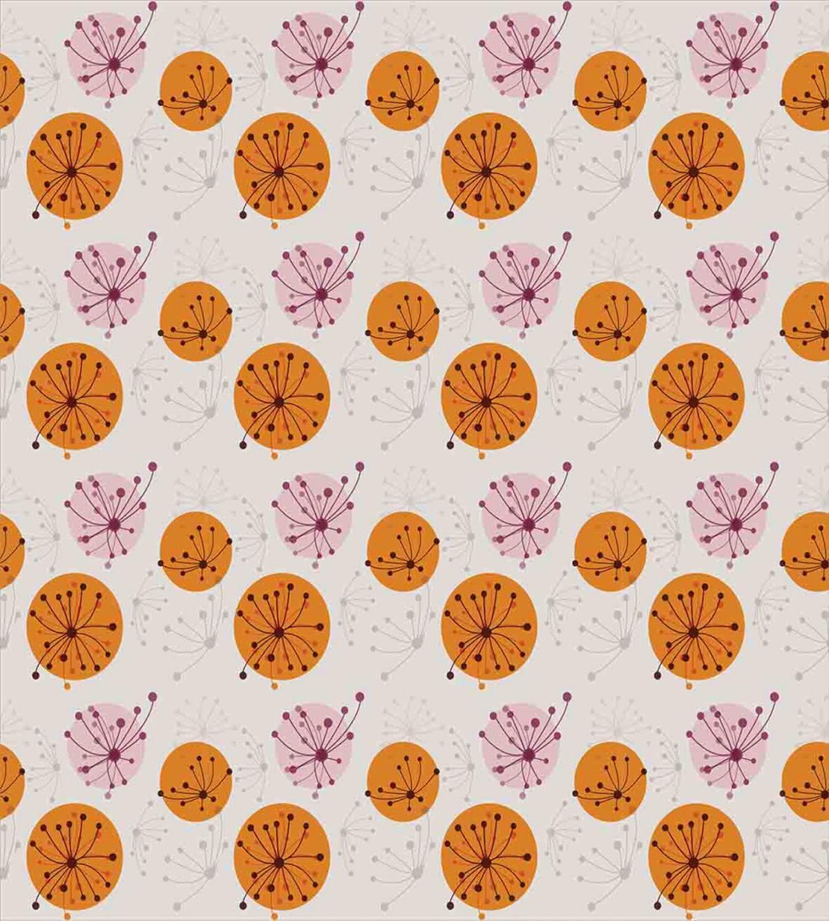 Pink Orange Spots Flowers — Pattern