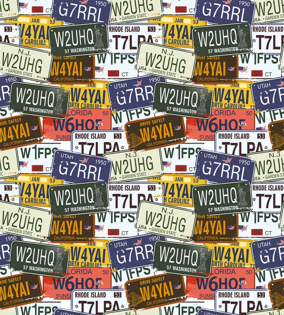 Retro Auto License Plates — Pattern