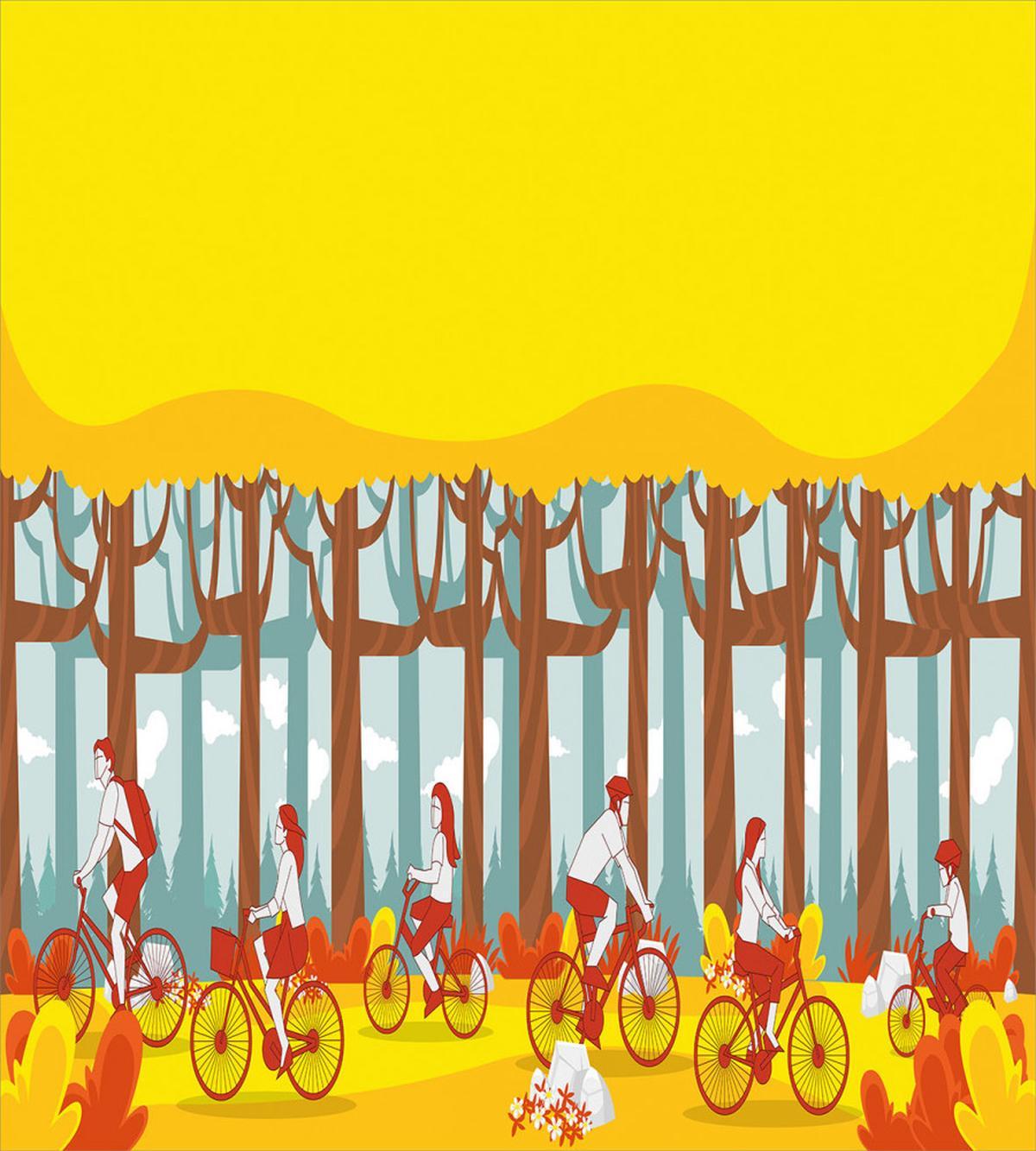 Riding Bicycles in Woodland — Pattern