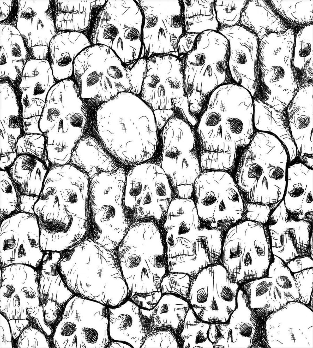 Grungy Skulls Halloween — Pattern