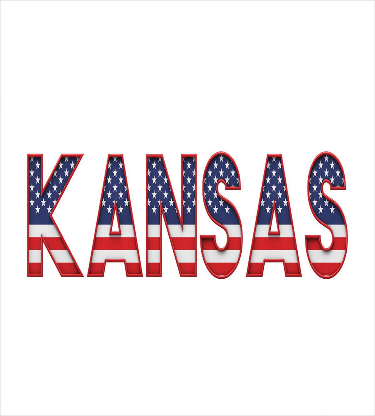 Kansas in Striped Lettering — Pattern