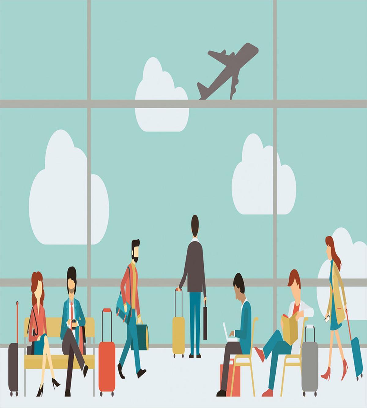 People Waiting in Terminal — Pattern