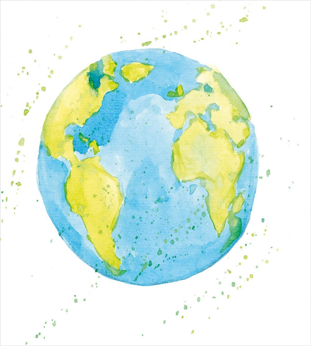 Watercolor Style Planet — Pattern