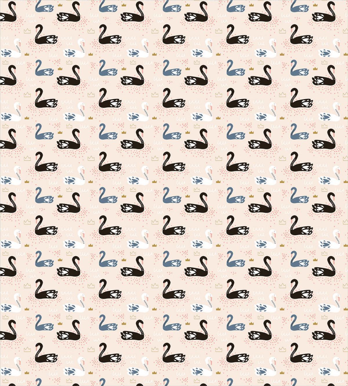 Black White Aquatic Bird — Pattern