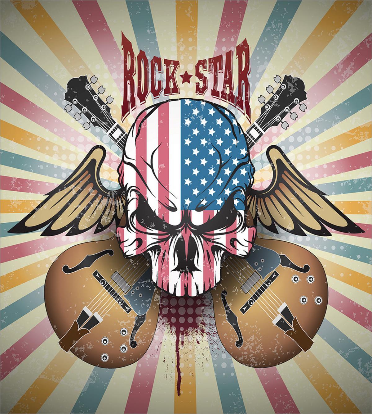 Angry Skull America Flag — Pattern