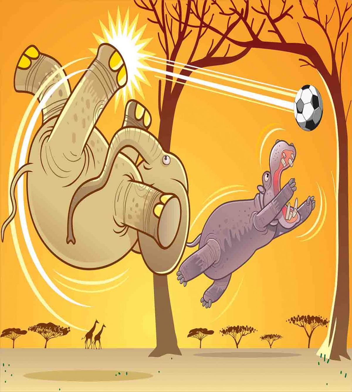Elephant and Hippo Ball — Pattern