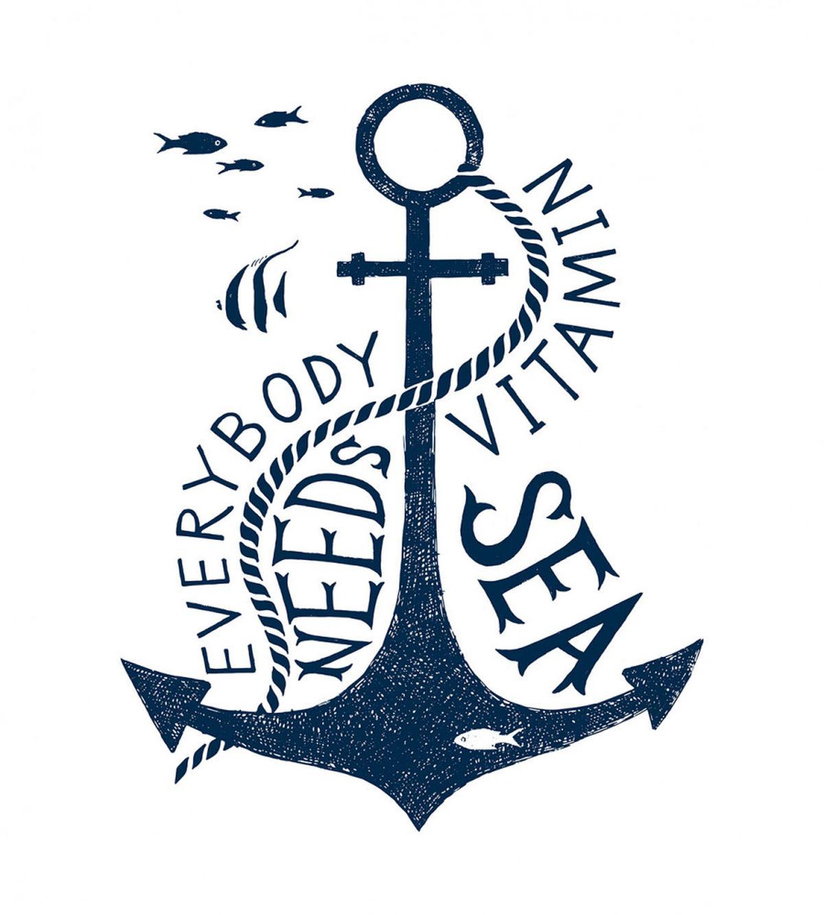 Sea Words Monochrome — Pattern