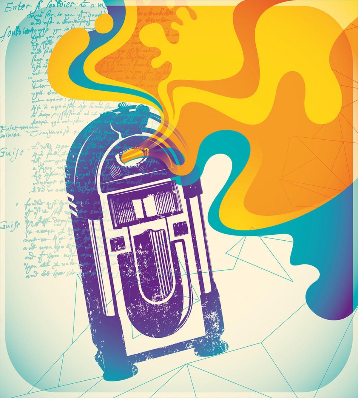 Retro Vintage Radio Music — Pattern