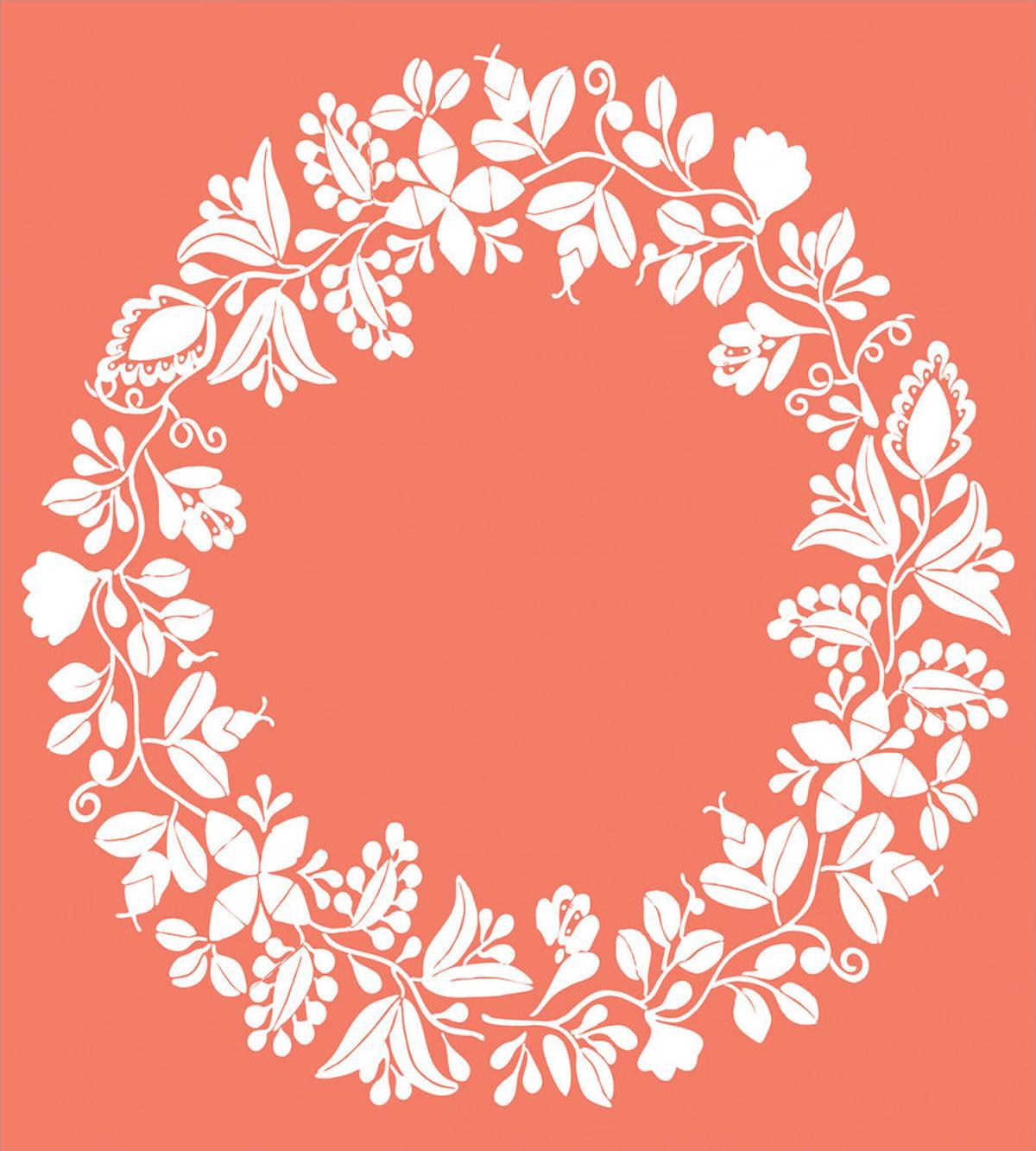 Monochrome Botany Wreath — Pattern