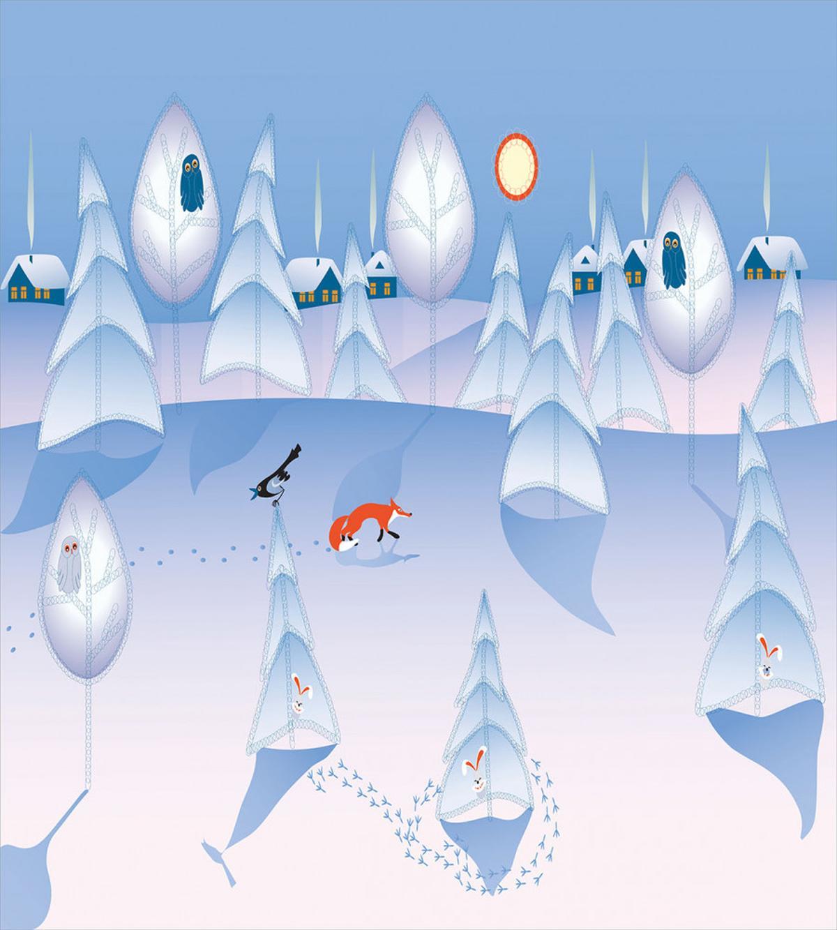 Winter at Woods Animals — Pattern