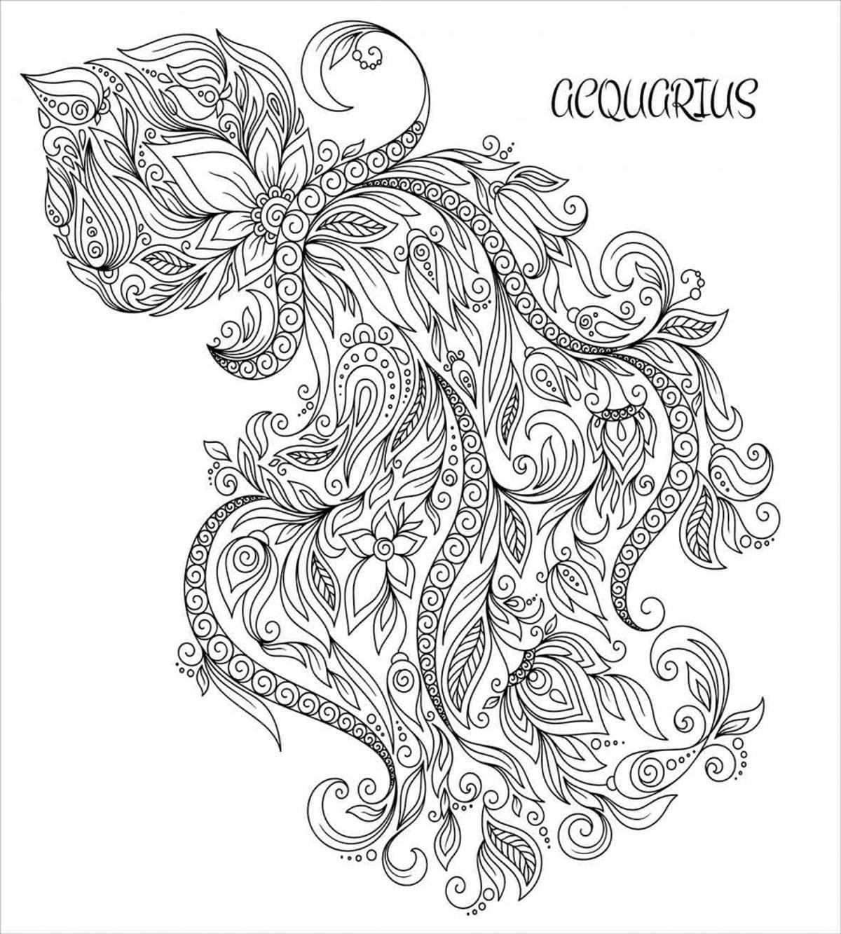 Floral Astrology Aquarius — Pattern