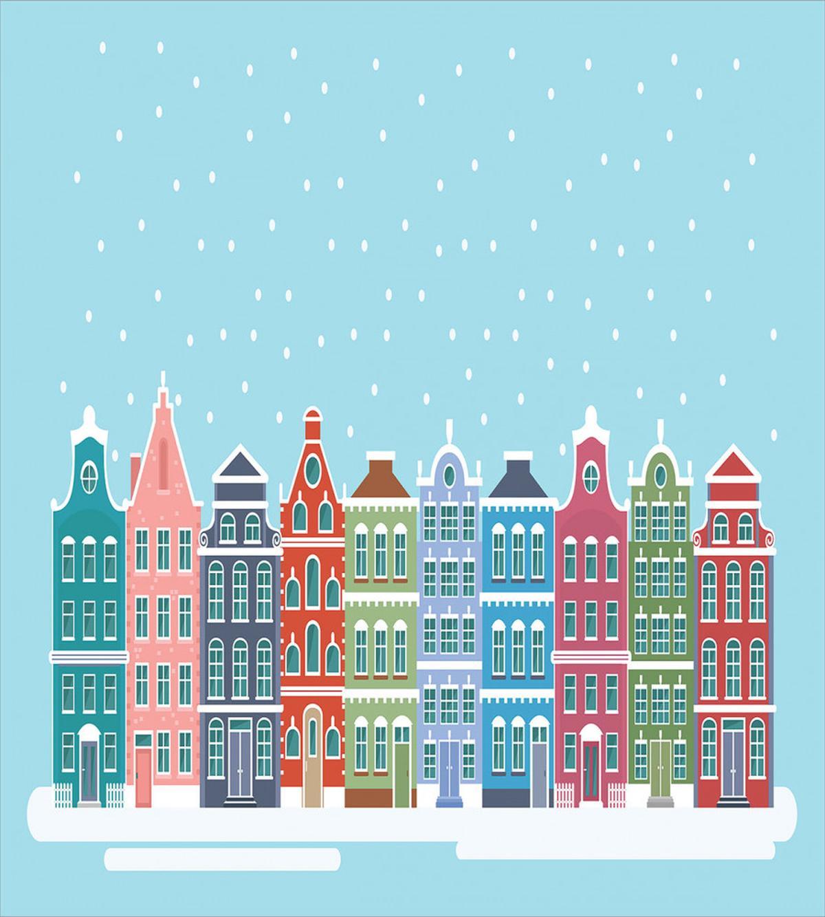 Snowy Town in Holland — Pattern