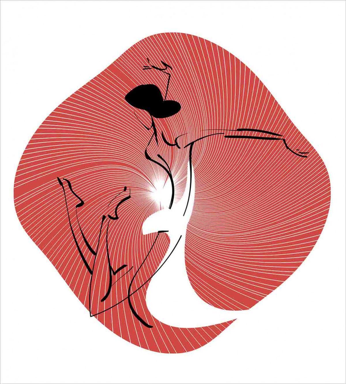 Dancer Drawn by Lines — Pattern