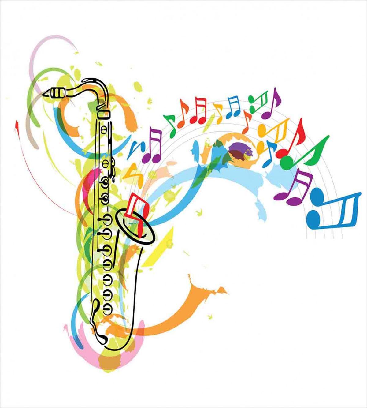 Saxophone Wavy Notes — Pattern