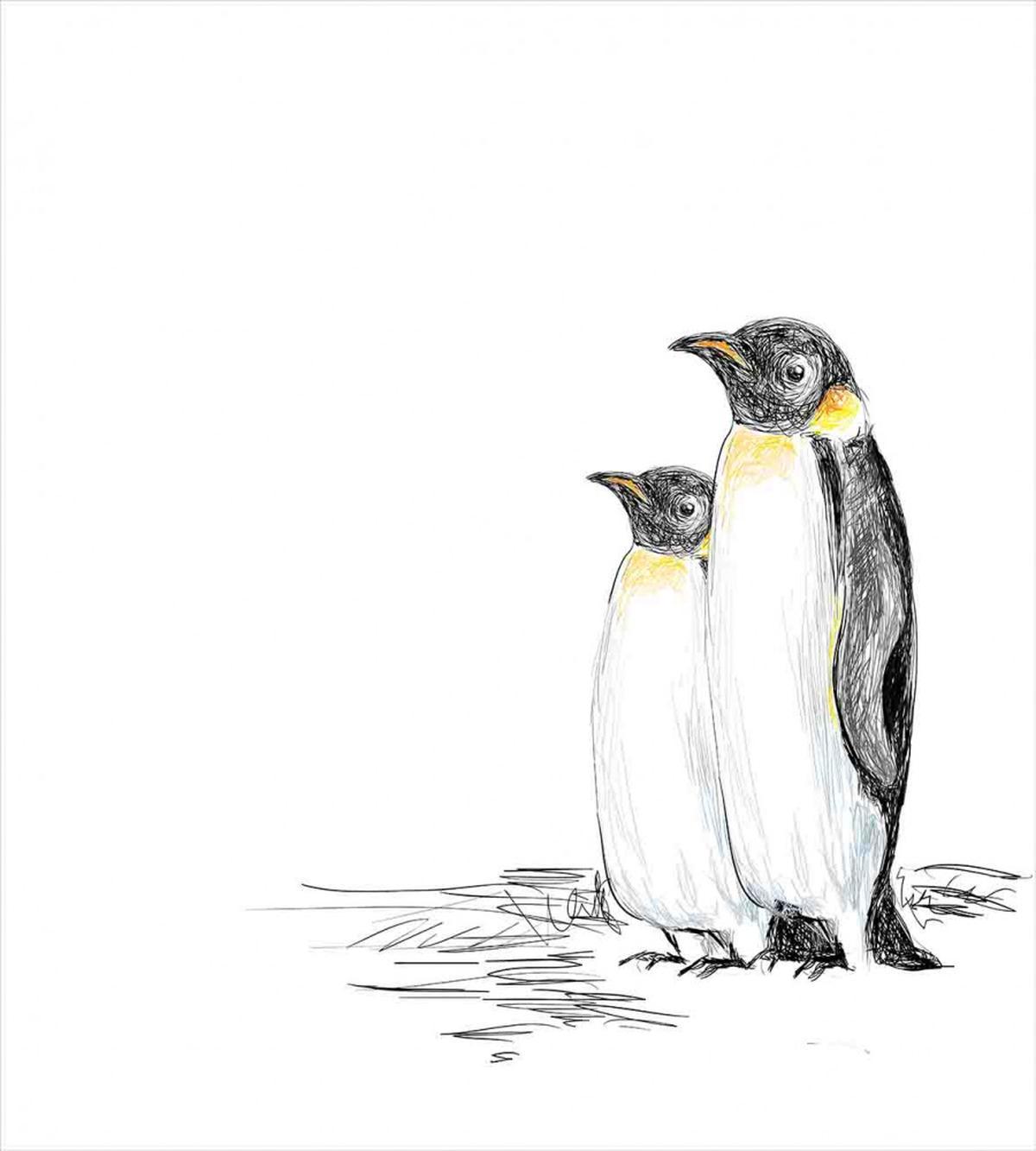 Hand Drawn Penguins Art — Pattern