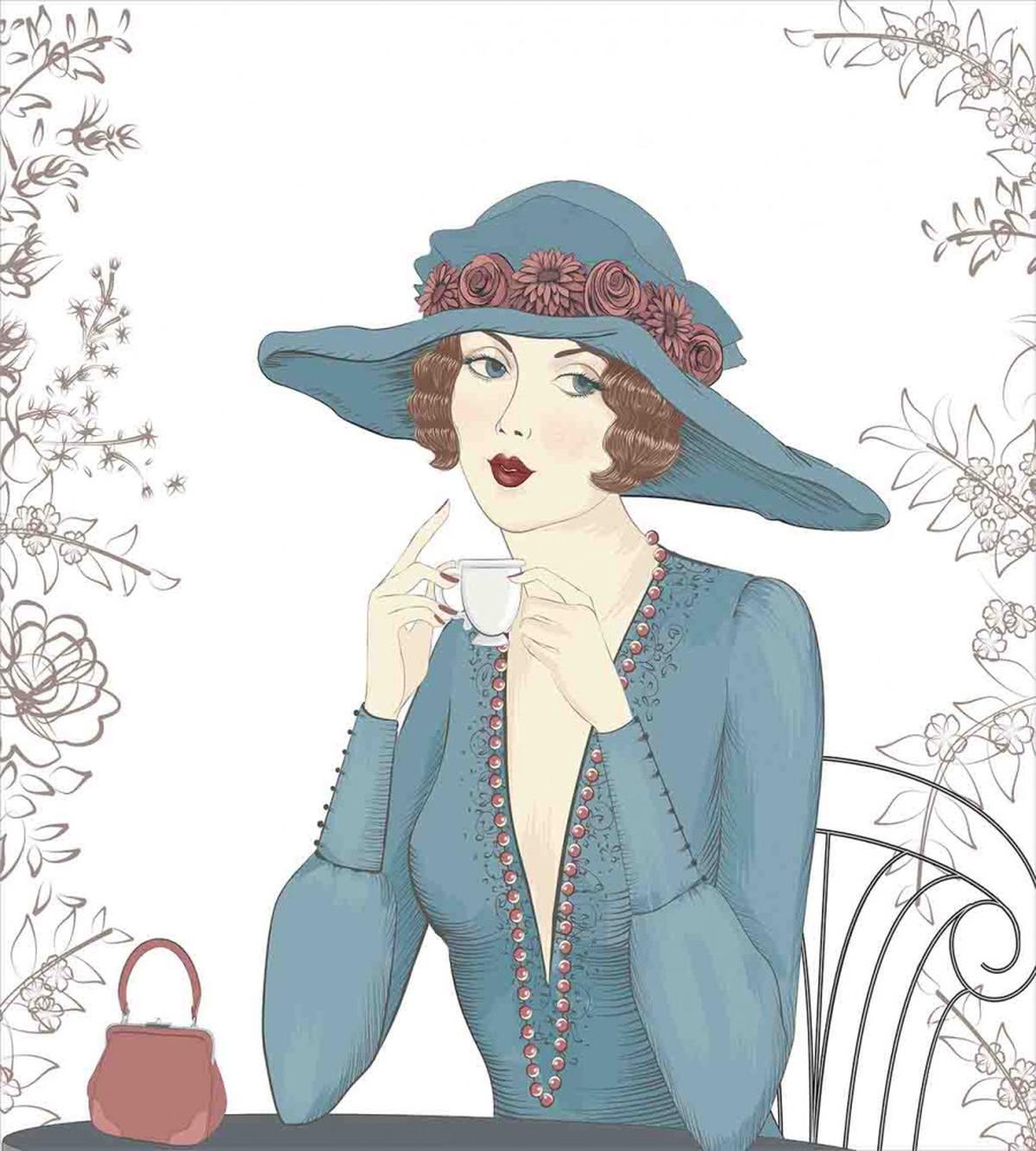 Woman at Cafe — Pattern