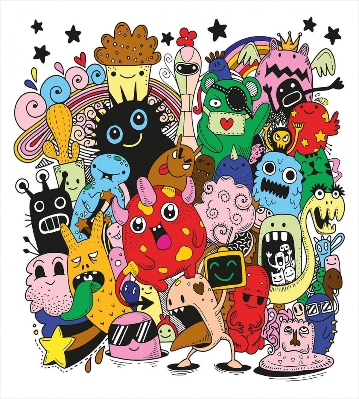 Whimsical Colorful Characters — Pattern