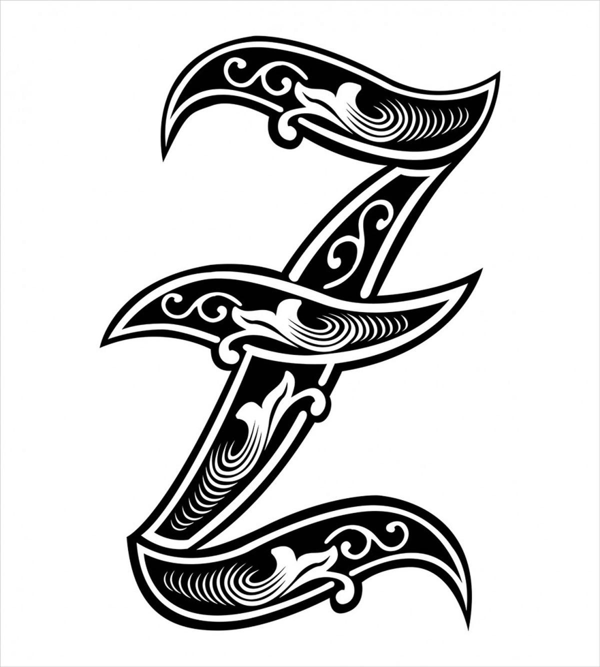 Black White Capital Z — Pattern